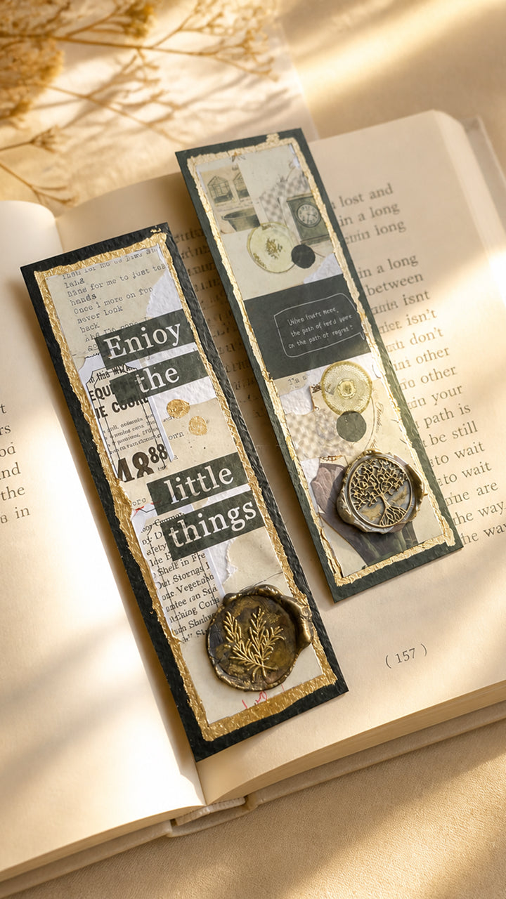 Green Wax Seal Journal Bookmarks by tofha