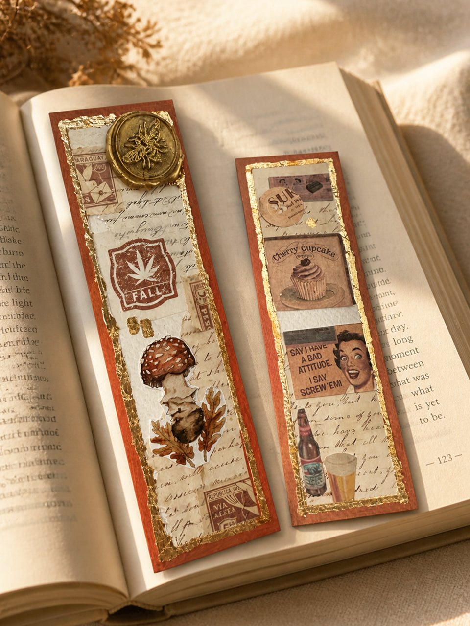 Orange Wax Seal Journal Bookmarks by tofha